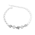Lắc tay bạc hoa năm cánh đính đá hình tròn – 3736 Lắc tay bạc hoa năm cánh đính đá hình tròn – 3736