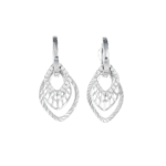 Bông tai bạc s925 ba lá xếp đính đá – 1870