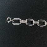 Lắc tay bạc S925 xích oval đính đá – 242