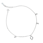 Lắc chân Bạc KFJ thả nhẫn đá – 249