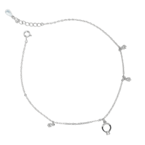 Lắc chân Bạc KFJ thả nhẫn đá - 249