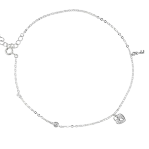 Lắc chân Bạc KFJ hình tim chữ F - 251