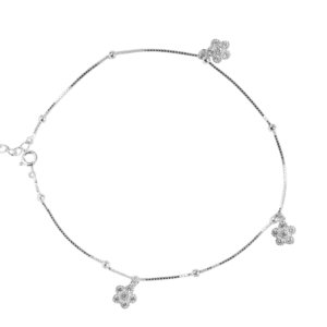 Lắc chân Bạc KFJ hoa đá - 254