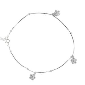 Lắc chân Bạc KFJ hoa đá - 254