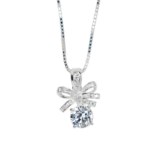 Dây chuyền bạc nơ đá 4 chấu – 2939