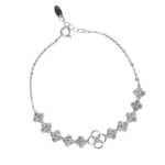 Lắc tay bạc xi hoa bốn cánh viền trơn thanh lịch – 3596