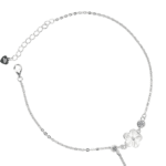 Lắc chân Bạc KFJ hoa 5 cánh trắng và charm đá rơi – 3789