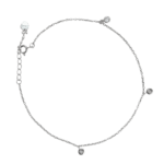 Lắc tay nữ bạc xi KFJ 3 đá tròn đính đá – 3842