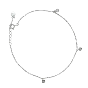 Lắc tay nữ bạc xi KFJ 3 đá tròn đính đá - 3842