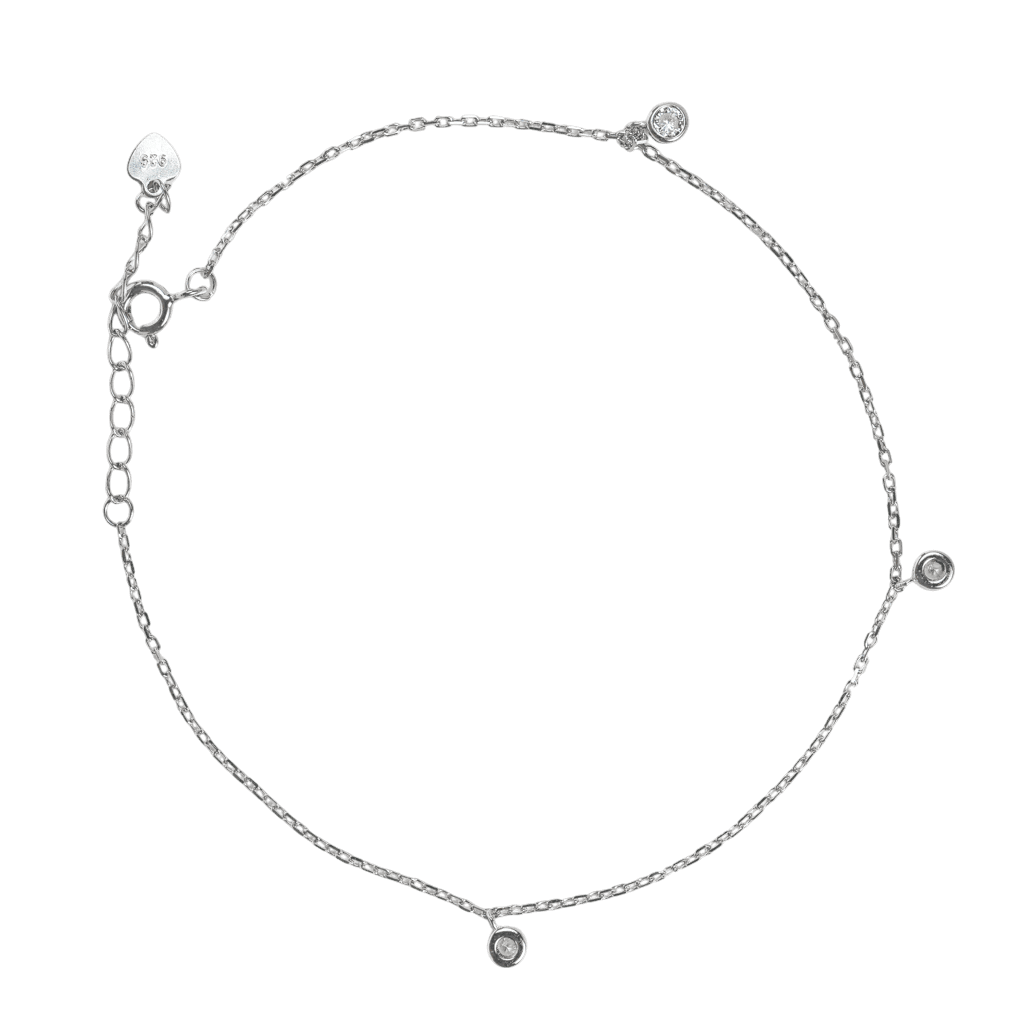 Lắc tay nữ bạc xi KFJ 3 đá tròn đính đá - 3842