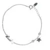 Lắc tay bạc xi chữ "Lucky" họa tiết sao may mắn - 3846
