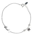 Lắc tay bạc xi chữ “Lucky” họa tiết sao may mắn – 3846