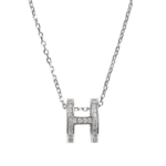 Dây chuyền bạc xi chữ H thanh lịch – 3855