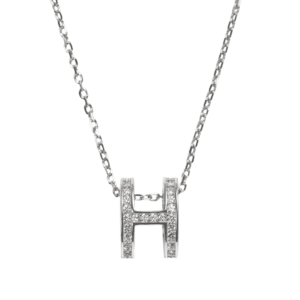 Dây chuyền bạc xi chữ H thanh lịch - 3855