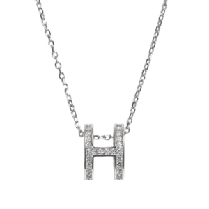 Dây chuyền bạc xi chữ H thanh lịch - 3855