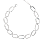 Lắc tay bạc S925 chữ nhật nối đá dăm – 3907