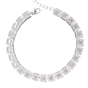 Lắc tay bạc S925 chuỗi đá vuông - 46