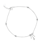 Lắc chân Bạc KFJ nơ thả đá – 977
