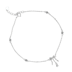 Lắc chân Bạc KFJ nơ thả đá - 977